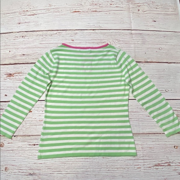 J. McLaughlin White and Green Striped Lightweight Knit Top Sz M - Picture 10 of 12